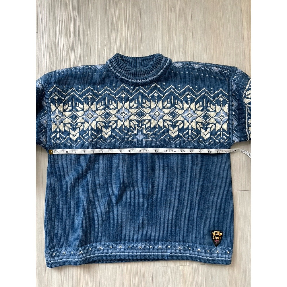 Dale of Norway Women's VTG Blue Wool Knit Fair Isle Sweater Size S Ski Lodge - Picture 5 of 7